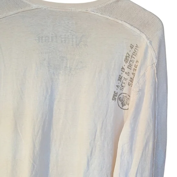 Affliction White Long Sleeve Shirt Men's XL Standard Bikercore Grunge Skater - Picture 5 of 7